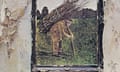 Part of the cover of Led Zeppelin IV, showing the man whom a historian has identified as Lot Long, a Victorian thatcher from Wiltshire.