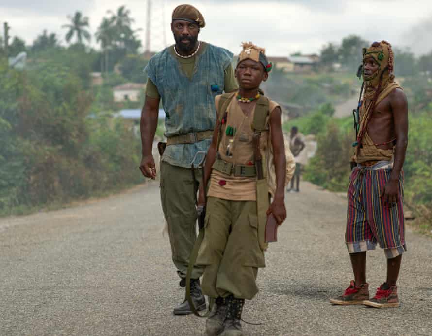 Abraham Attah, centre, in Beasts of No Nation.