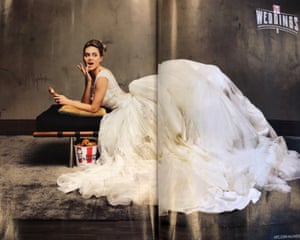 A model bride in the KFC Wedding promotion in Harper’s Bazaar
