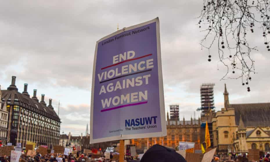 'End violence against women' placard