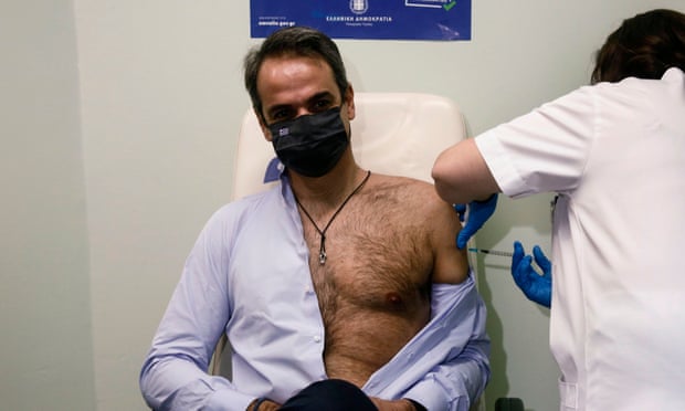 Greek Prime Minister Kyriakos Mitsotakis is vaccinated