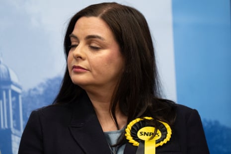 Katy Loudon, the SNP candidate who narrowly lost, at the count.