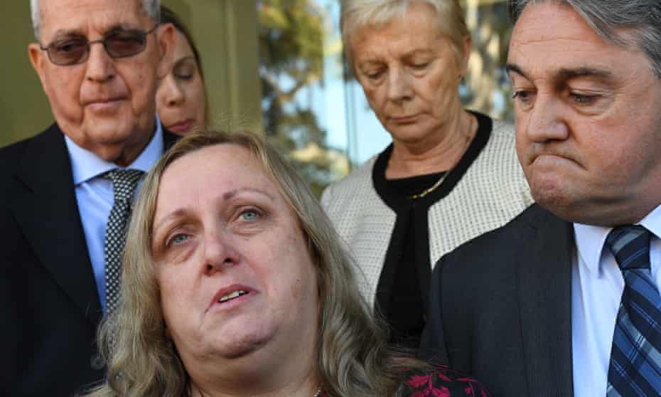 The mother of Courtney Topic, Leesa Topic (left) speaks to the media outside the NSW Coroner’s Court after the inquest into Courtney’s shooting death by police.
