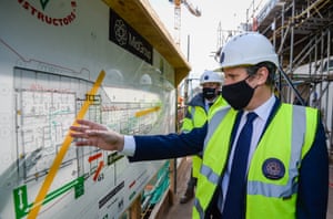 Sir Keir Starmer on a visit to construction works at the Boat Yard in Bristol.