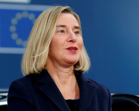 Former EU foreign policy chief Federica Mogherini arrives at the European Union leaders summit, in Brussels, Belgium in 2019.