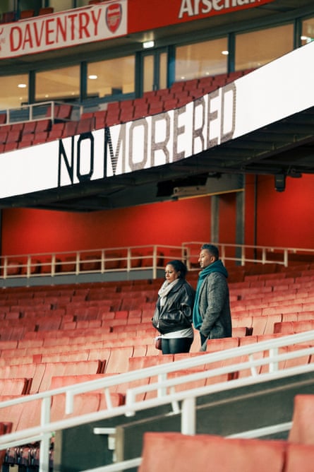 Chandy Daniel and Celia Daniel visit the Emirates Stadium.