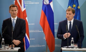 The British foreign secretary, Jeremy Hunt, and his Slovenian counterpart, Miro Cerar, give a joint press conference. 6192.jpg?width=300&quality=85&auto=forma