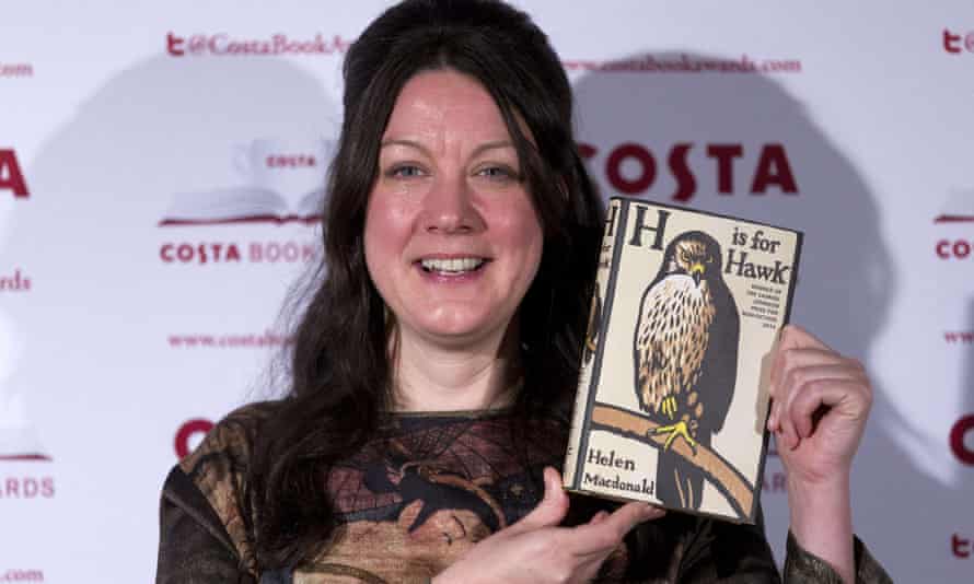 British author Helen Macdonald poses with her Biography Award winning book ‘H is for Hawk’.