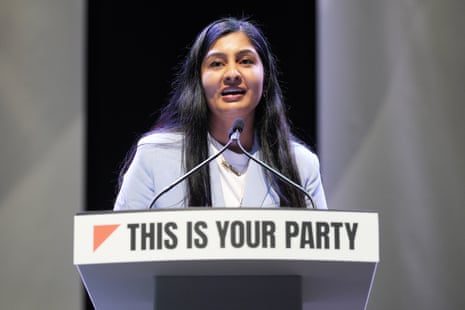 Zarah Sultana gives a speech on the second day of the inaugural conference of Your Party in Liverpool.