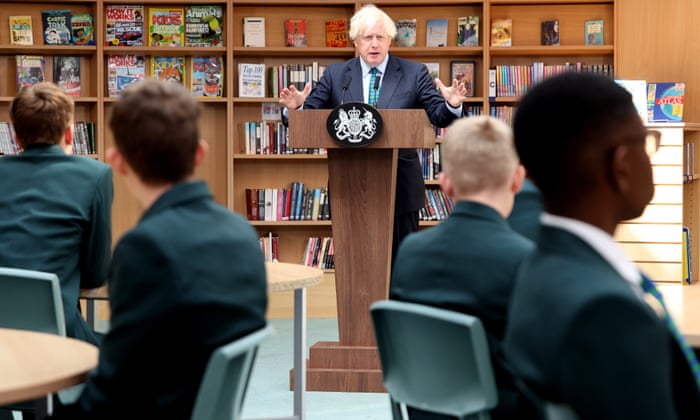 Books Seen Behind Boris Johnson Tell Their Own Story Boris Johnson The Guardian