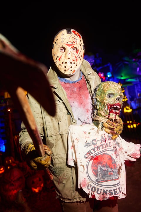 Diego Linares in front of his house decorated for Halloween in Burbank, Calif., during the week leading up to the holiday.