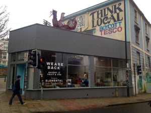 ‘Boycott Tesco’ graffiti in the Stokes Croft area of Bristol. There were riots in 2011 when the new Tesco store first opened.