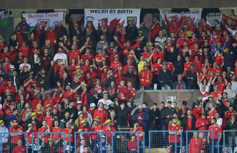 Wales fans inside the stadium before the match against Armenia.