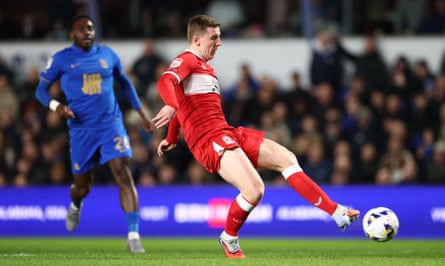 Matt Targett scores the opening goal to give Middlesbrough the lead.
