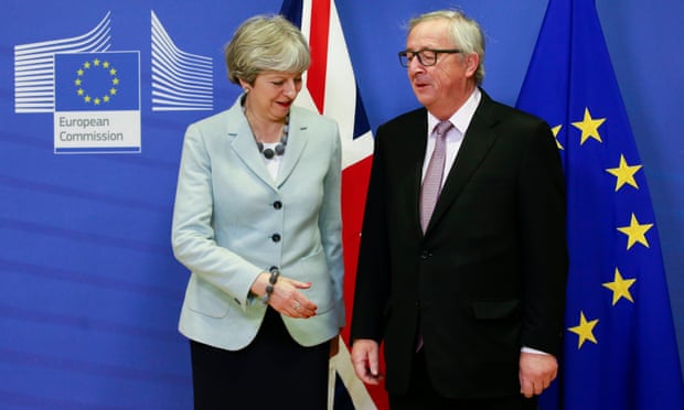 Theresa May and the European Commission president Jean-Claude Juncker at last week’s talks in Brussels