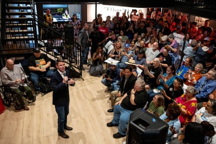 James Talarico speaks to a crowd
