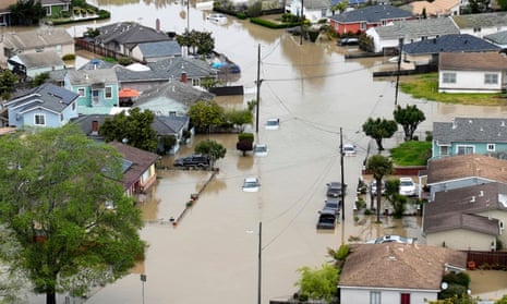 Floodwaters cover most of Pajaro Valley, California on Sunday.