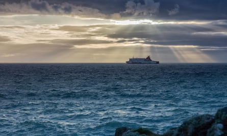 Ferry boat off the Dumfries and Galloway Coast