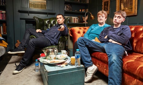 Liam Gallagher, his mother Peggy and his son Gene on Channel 4’s Gogglebox.