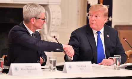 Apple CEO Tim Cook and President Donald Trump at the White House in March 6, 2019