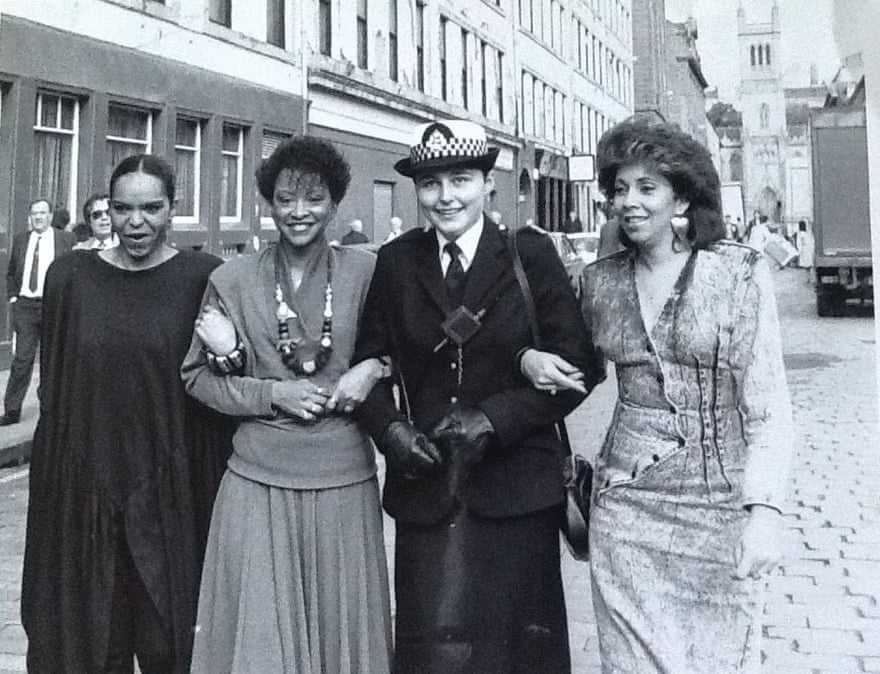 Karen Campbell in Glasgow in 1987 with the Three Degrees.