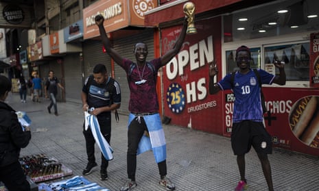 World Cup merchandise being sold on the streets.