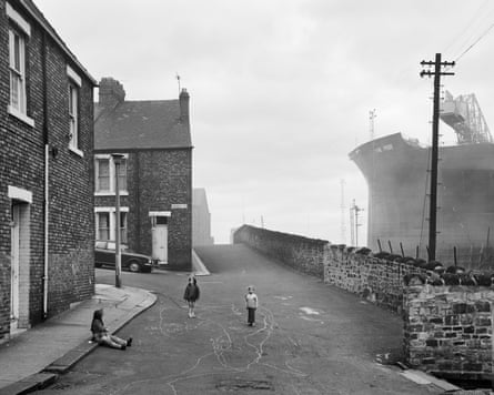 Housing and Shipyard, Wallsend, Tyneside, 1975.
