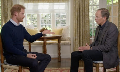 Prince Harry talking to ITV’s Tom Bradby in an interview broadcast on Sunday.