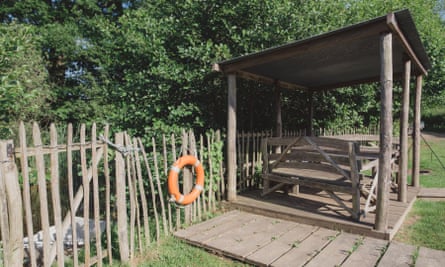The cottage has access to a private pond