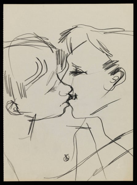 Keith Vaughan’s  Drawing of Two Men Kissing (1973).