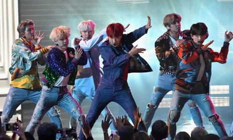 BTS performing at the 2017 American Music Awards in Los Angeles.