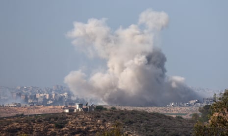 Smoke rises after an Israeli airstrike on Beit Hanoun, northern Gaza