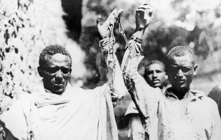 Liberating enslaved people in Ethiopia, circa 1930-1940.