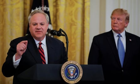 Trump with David Bernhardt, the former head of the interior department.