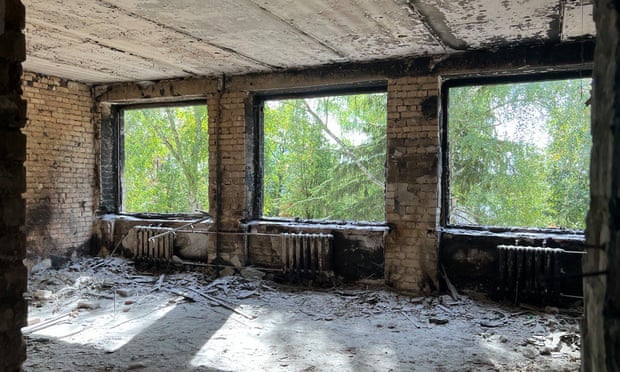 Windows blown out by the impact of missile strikes