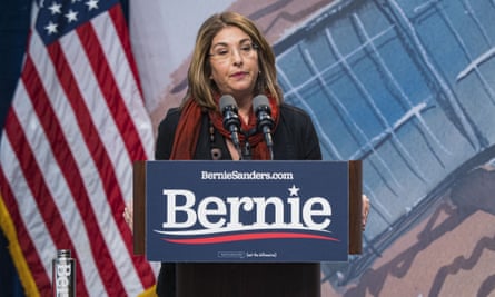 Naomi Klein speaking at a Bernie Sanders event, 2019