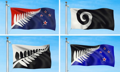 The four designs in the running to be the new flag for New Zealand.