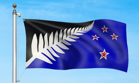 Silver Fern (Black, White and Blue), a shortlisted flag design by Kyle Lockwood