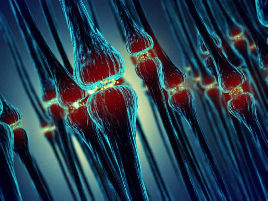 Illustration of brain synapses.
