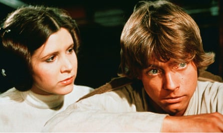 Hamill with Carrie Fisher in the first Star Wars film in 1977.