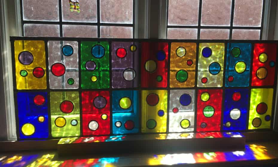 Stained glass panel Anne Murphy's partner designed and made as his lockdown project