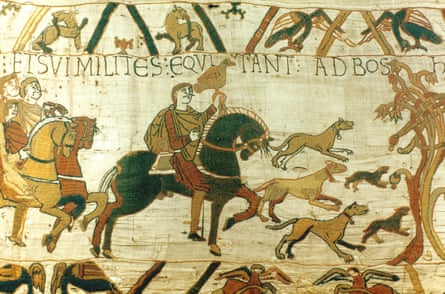 Bayeux tapestry. Harold Godwinson, Earl of Wessex (later Harold _II of England), holding hawk, riding to Bosham for hunting and sea fishing. (Photo by: Photo12/Universal Images Group via Getty Images)