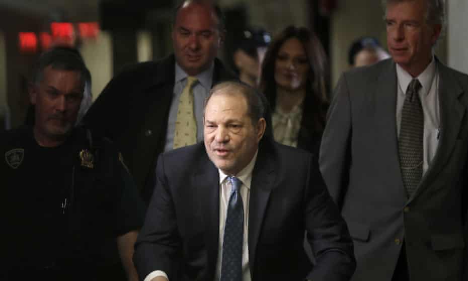 Harvey Weinstein arrives at a Manhattan courthouse in February 2020. If convicted as charged in California, he will face up to 140 years in state prison.