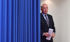 Minister for Home Affairs Peter Dutton is seen arriving for a press conference in Brisbane, Thursday, August 8, 2019. Mr Dutton announced the appointment of Mike Burgess as the new director-general of the Australian Security Intelligence Organisation (ASIO). (AAP Image/Darren England) NO ARCHIVING