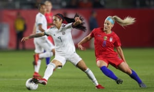 Renae Cuéllar in the semi-final between Mexico and the USA during the Women’s Olympic Qualifying in California in February.