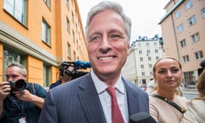 Robert O’Brien arrives at a a court in Stockholm in July to witness the trial of the US rapper A$AP Rocky, a mission that infuriated the Swedish government.