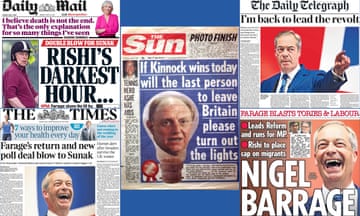 Top left clockwise: Daily Mail,The Sun's 1992 front page/The Daily Telegraph/The Sun/The Times
