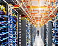 inside a data center full of wires