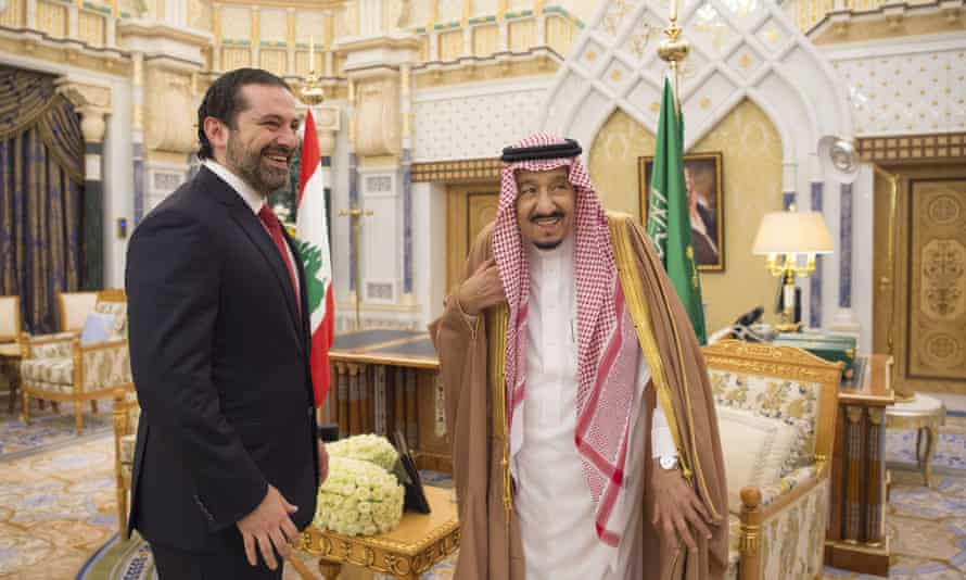 Lebanon’s prime minister, Saad Hariri, left, meets King Salman of Saudi Arabia during an official visit to Riyadh