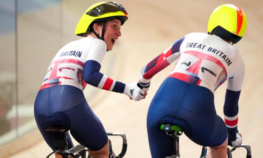 Laura Kenny (left) and Katie Archibald won the Madison in style.